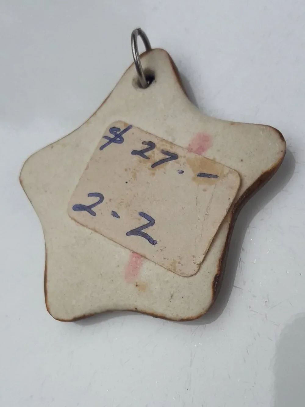 Vintage Pendant Bird Art Glazed Pottery Clay Tiny Star Hand Made - Picture 8 of 9